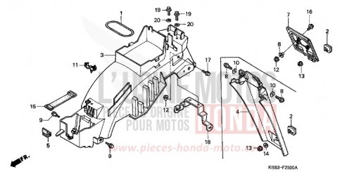 GARDE-BOUE ARRIERE NSR125RX de 1999
